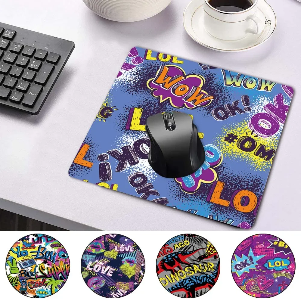 

Antifouling Fashion Mouse Pad Smooth Waterproof PU Leather Durable Mouse-pad Graffiti Art Pattern Portable Game Mouse Mat