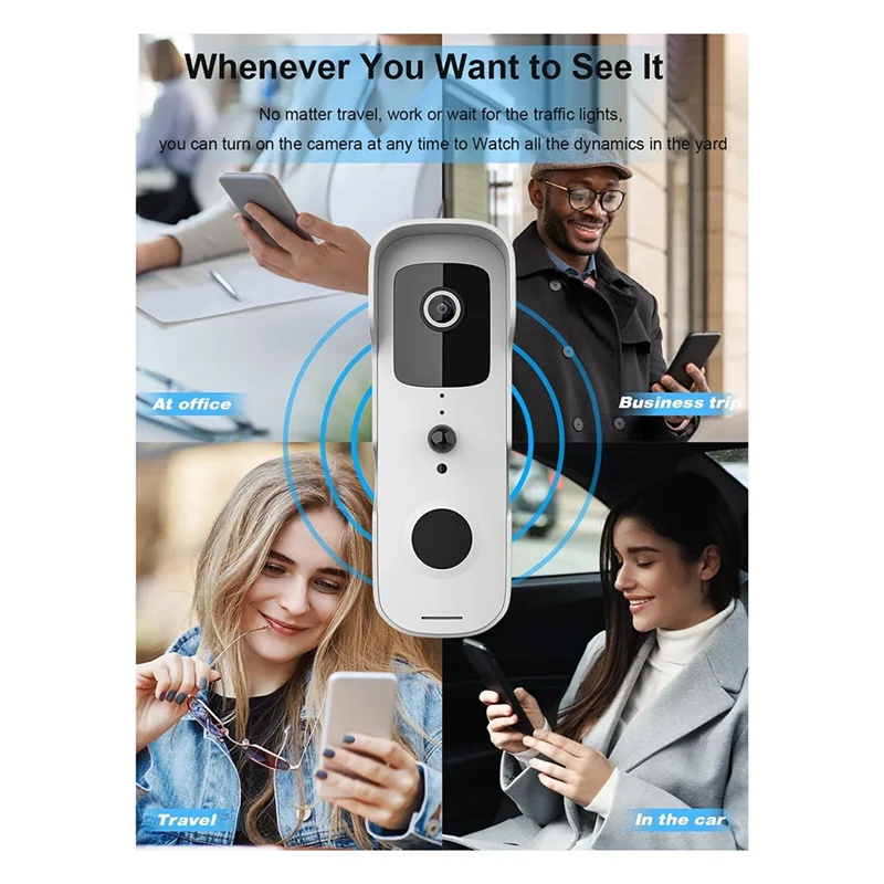 Tuya Smart Waterproof Video Doorbell, 1080P FHD Wireless Camera With Night Vision, Digital Door Intercom Viewer