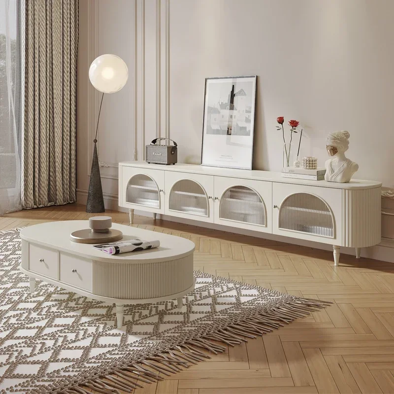 منظم حديث حامل تلفاز مصمم إسكندنافي فاخر كريمي طاولة تلفاز خزائن غرفة المعيشة Suporte Para Tv أثاث قاعة المدخل #4