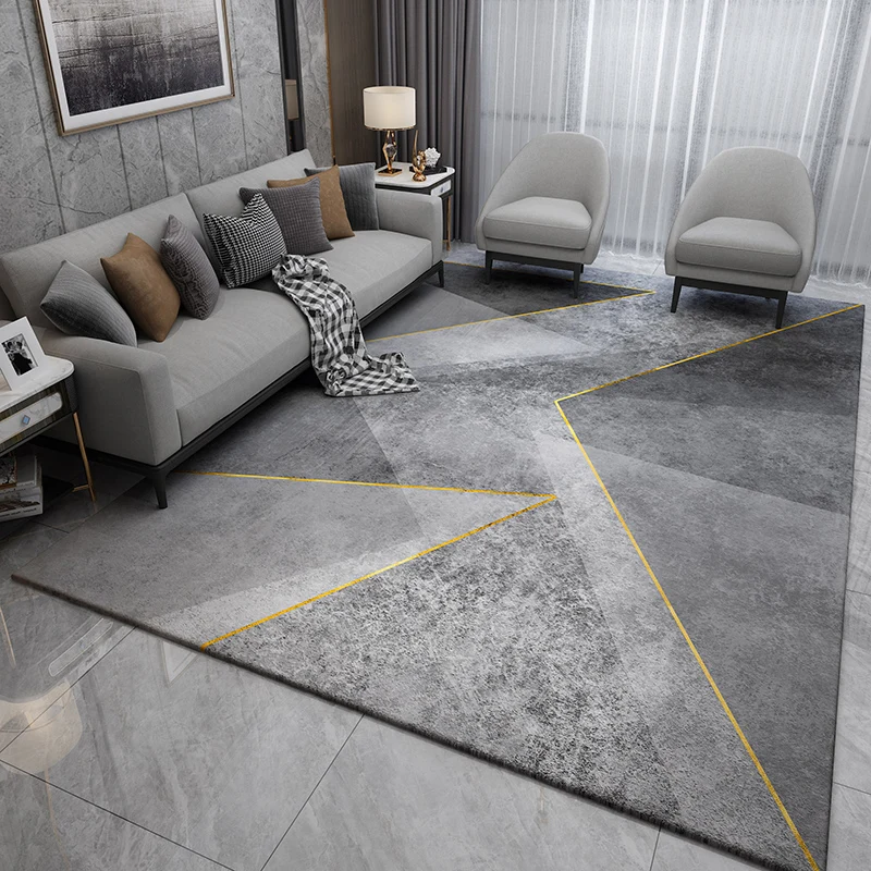 VIKAMA's Simple Interior Light Luxury Living Room Carpet Is Dirt-Resistant And Easy To Maintain, With Geometric Pad Home Decor