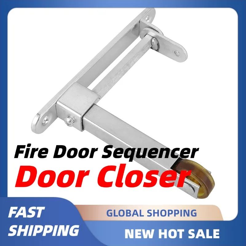 

Door Closer Fire Door Sequencer Stainless Steel Automatic Door Closing Double Door Closer Aisle Auxiliary Protective Door Holder