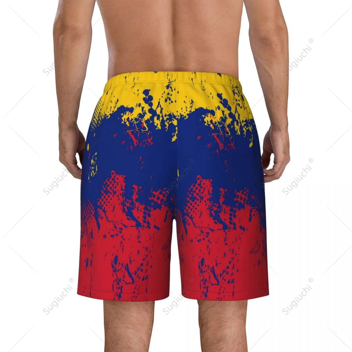 Men\'s Venezuela Flag Beach Pants Board Shorts Surfing Boys Soccer Cycling Swimwear Running Polyester