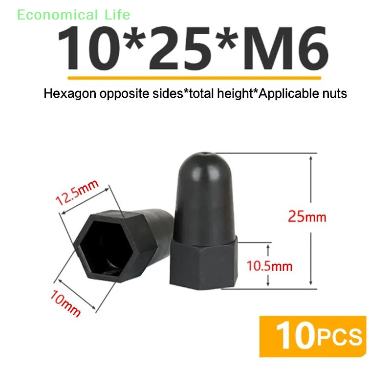 10PCS M6 M8 M10 M12PE Plastic Lengthen Nut Cap Hexagonal Nut Protection Caps Hex Screw Protective Sleeve