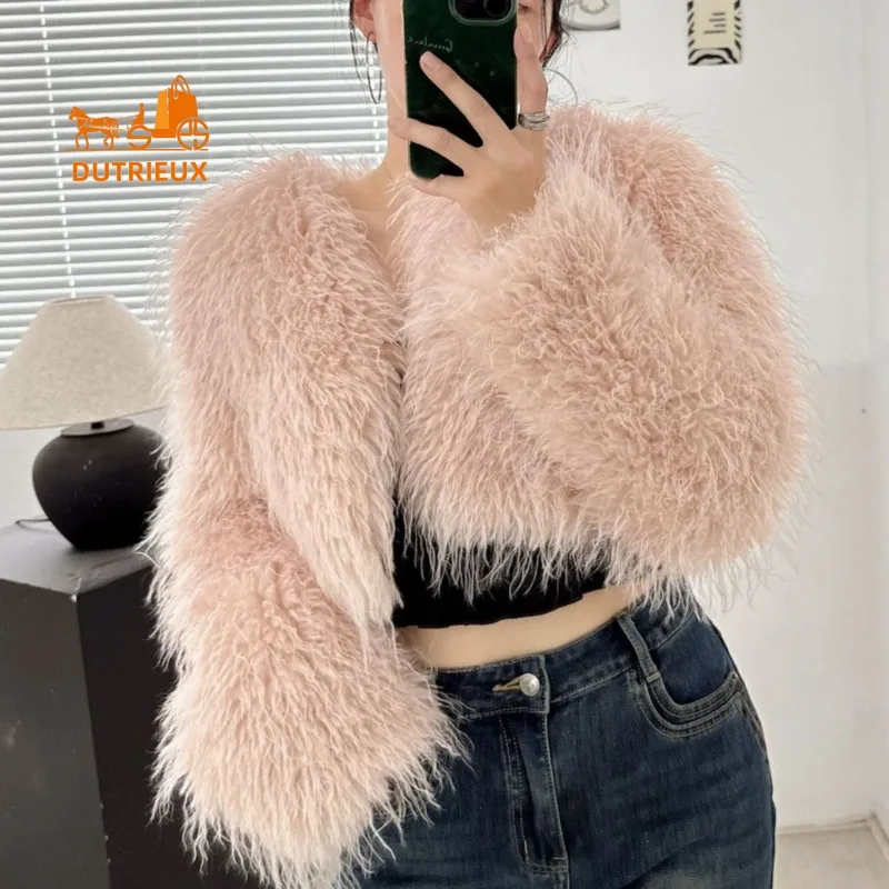 Autumn and Winter Women's Short Genuine Mink Fur Coat, 100% Real Mink Fur, Ski Travel Fashion Temperament Women's Fur Jacket
