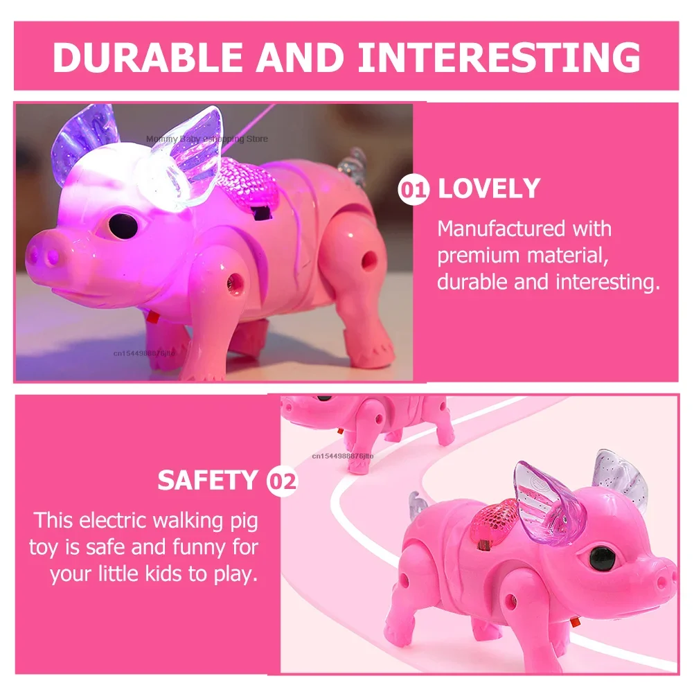 New Pink Color Electric Walking Pig Toy with Light Musical Kids Funny Electronics Toy Children Birthday Gift Toys