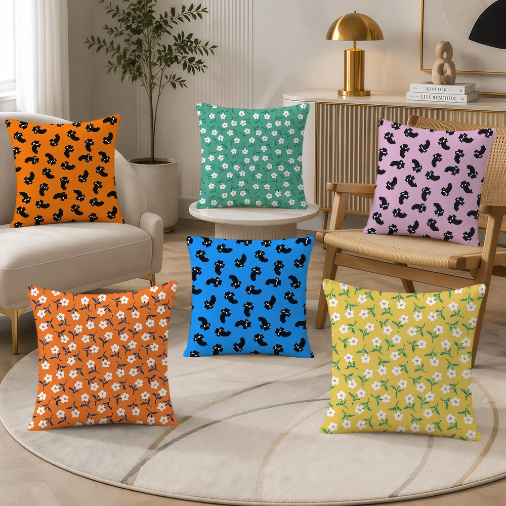 Fahison Modern Flower F-Flying T-Tiger Pattern Cushion Cover Soft Double Sided Pillowcase Gift Sofa Home Living Room Hogar Decor