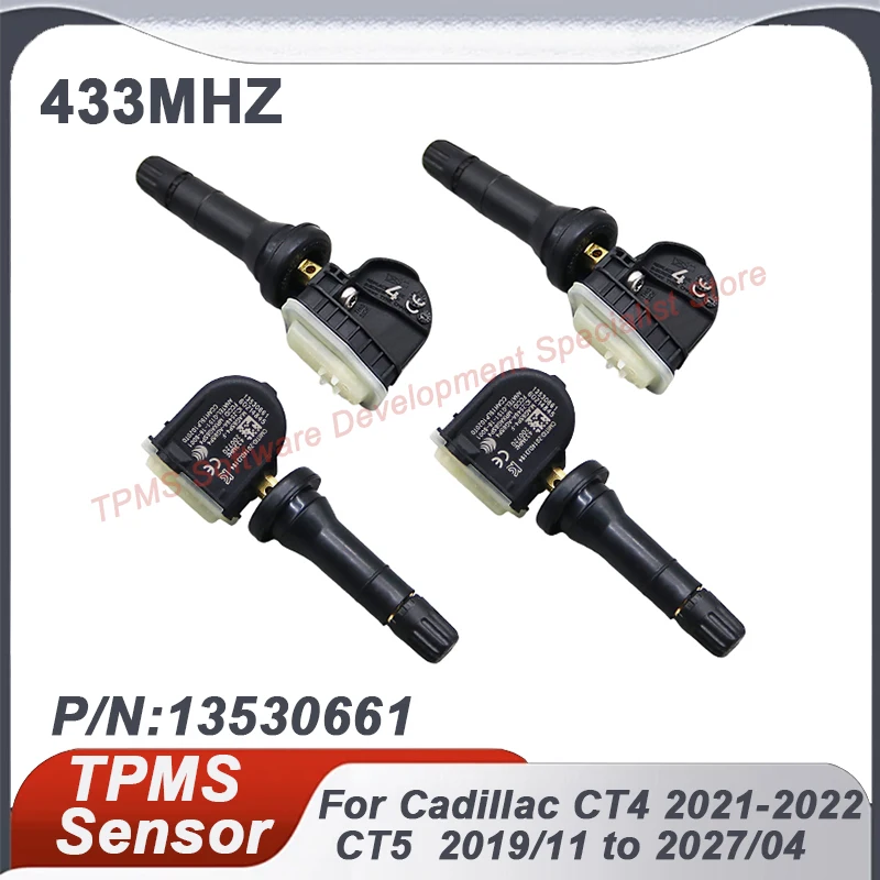

1/4PCS 13530661 433MHZ TPMS Tire Pressure Sensor For Cadillac CT5 2019-2027 CT4 2021-2022