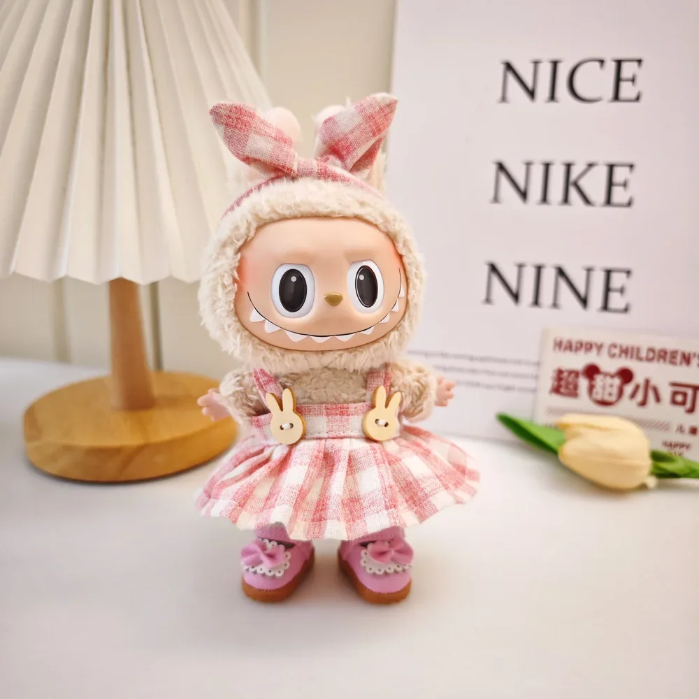 Mini Doll Outfit Accessories Colorful Dress Set for 17cm Labubu V2 Cute Doll Clothing Accessories Kid Toys Girl Gift