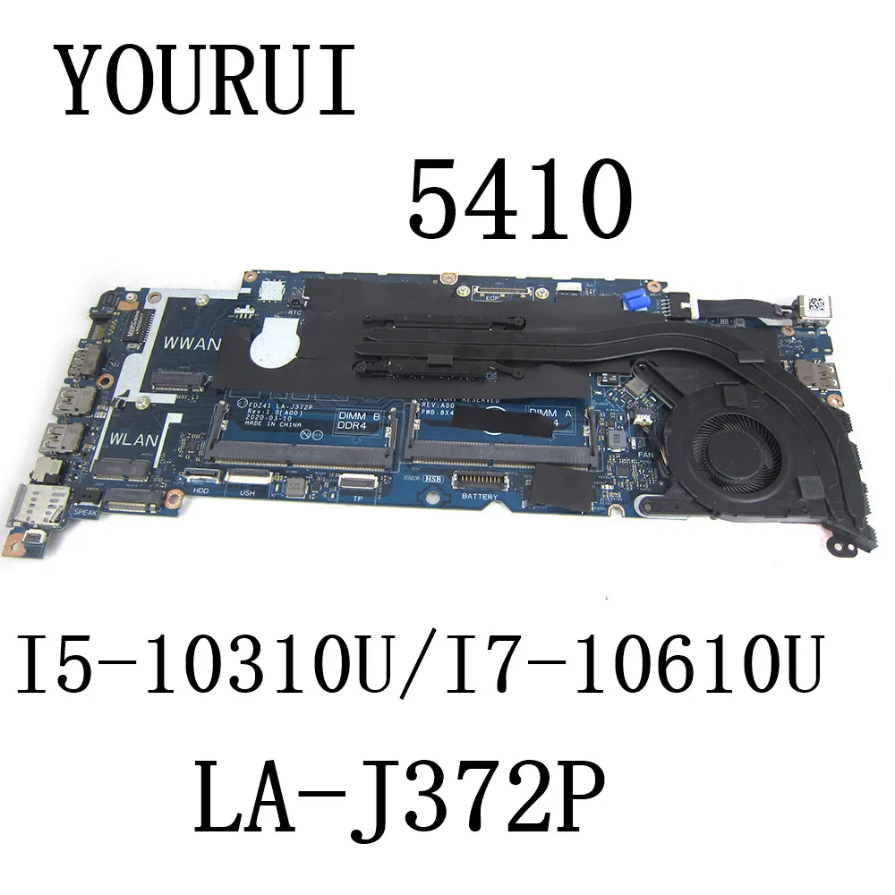 FDZ41 LA-J372P For Dell Latitude 5410 Laptop Motherboard with I5-10310U/I7-10610U CPU Mainboard