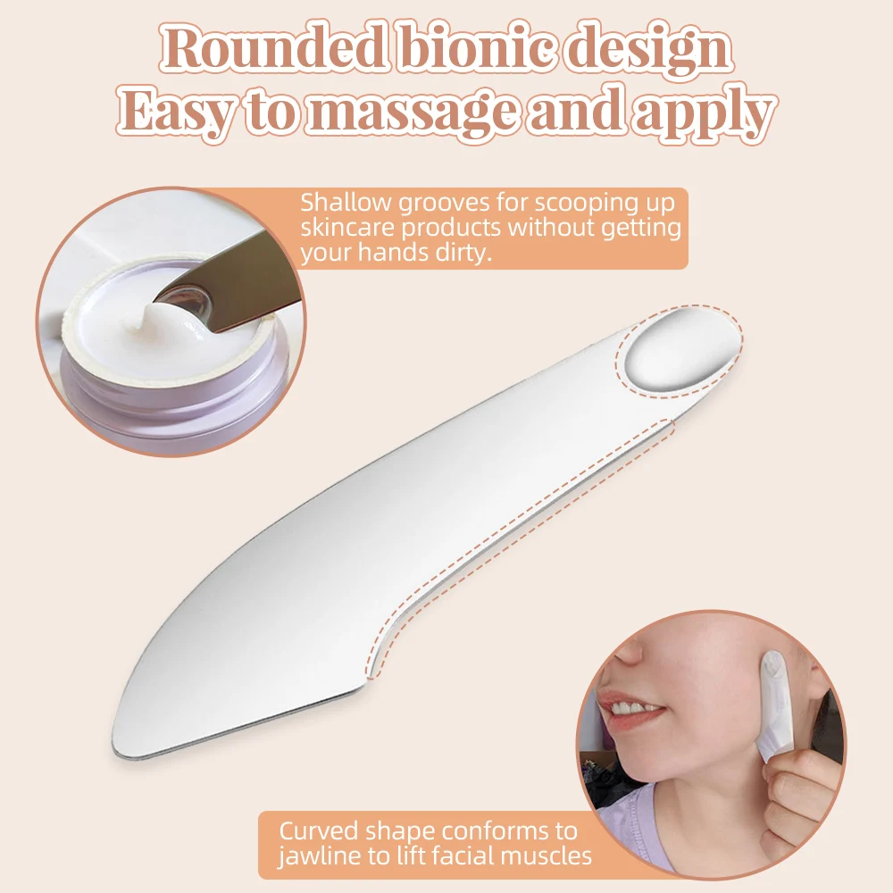 Spatola per fondotinta 420 massaggiatore in acciaio inossidabile maschera in pietra e cucchiai per crema per gli occhi raschiatura facciale Set di strumenti per la cura della pelle di bellezza in metallo