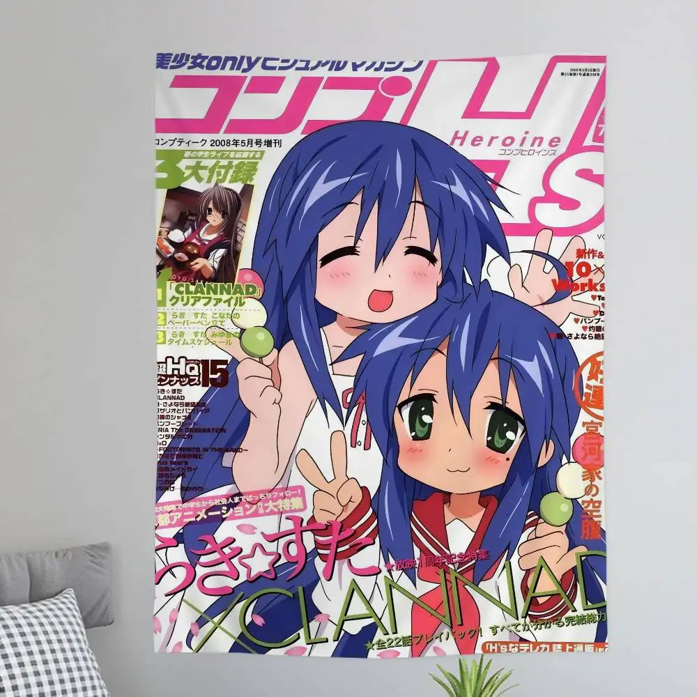 Cartoon L-Lucky S-Star ANIME Cartoon Tapestry Wall Hanging Decoration Household Home Decor