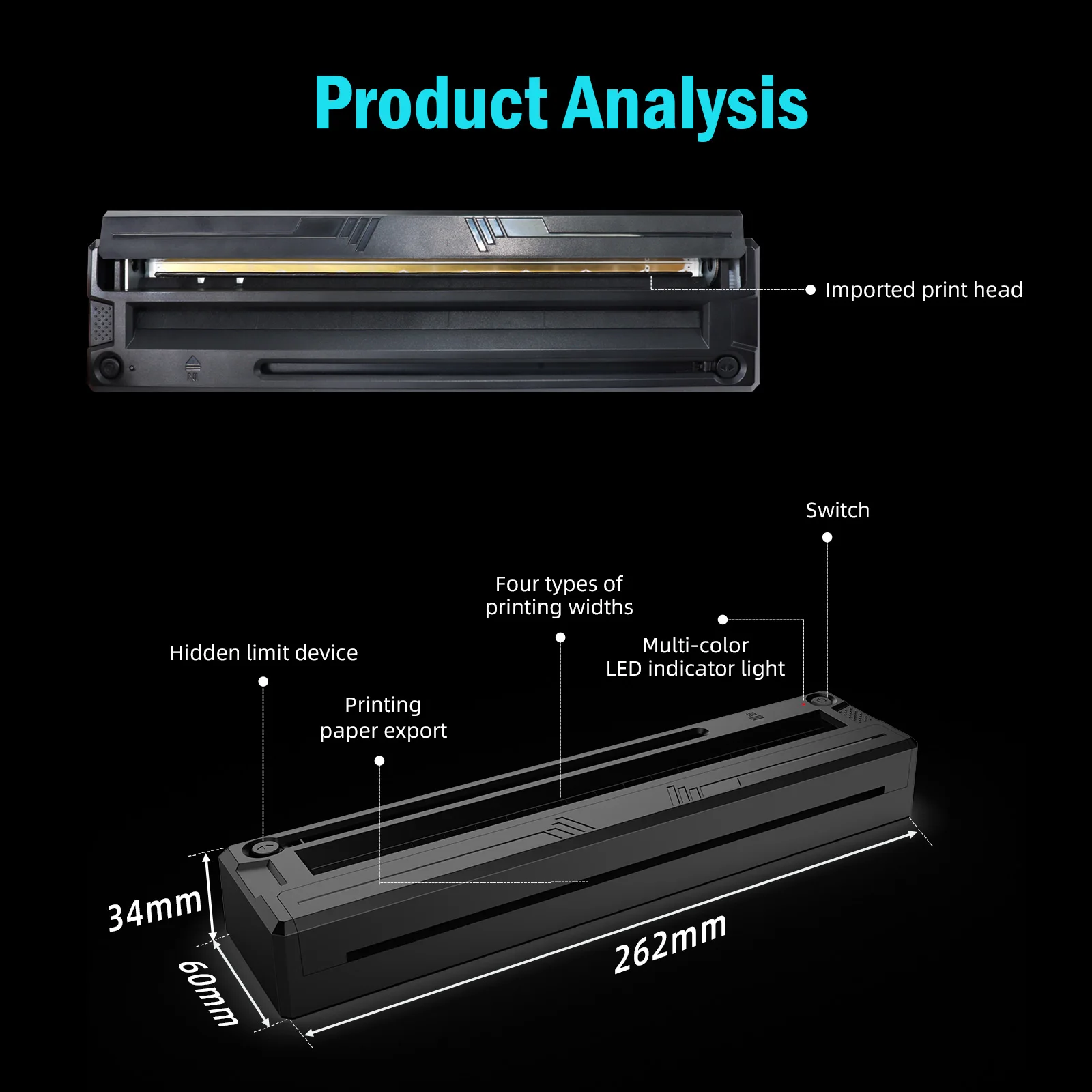 Portable M8 Wireless Thermal Tattoo Transfer Printer tattoo template printer wireless connectivity and APP connectivity. view 3