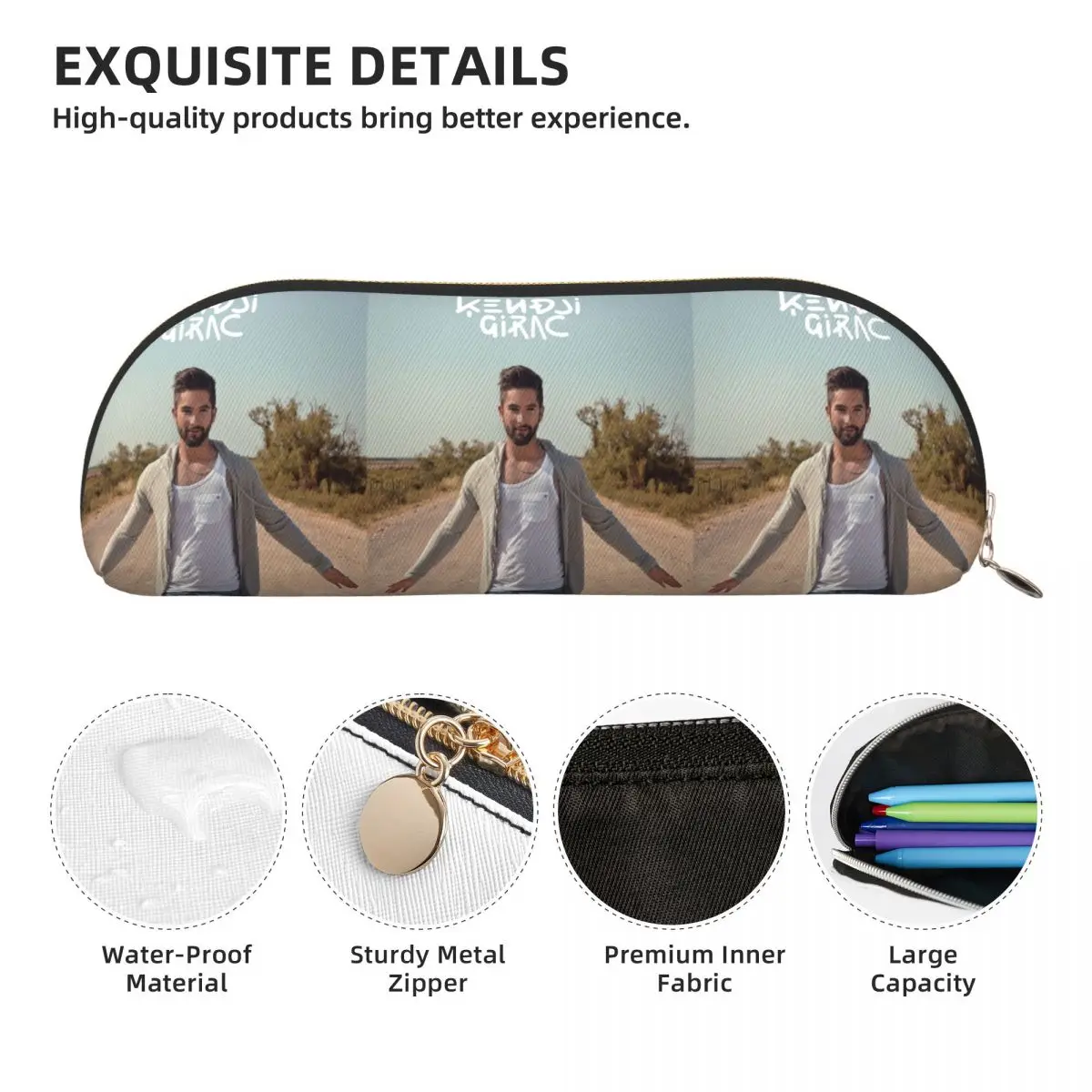 مقلمة Kendji Girac، حقيبة أقلام رصاص، لوازم مكتبية للتخزين، صندوق تخزين كبير، حقيبة أقلام رصاص للمدرسة الصبي والبنات