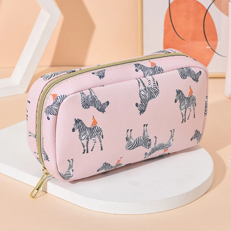 Pencil Case Large Capacity Pencil Pouch Trousse Scolaire Back To School PU Leather Make Up Bag Estuches School Supplies Pen Case