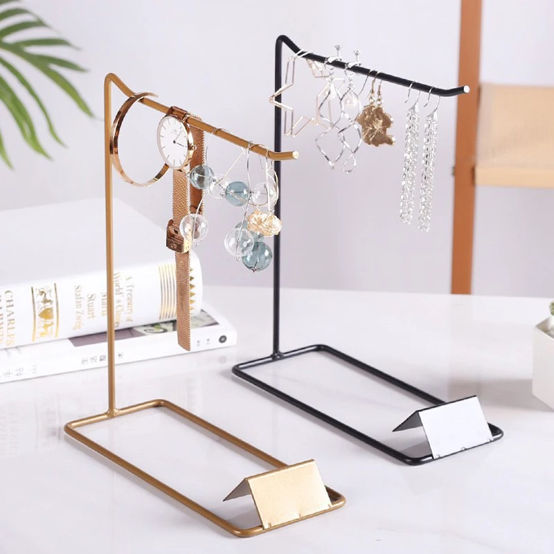 Iron Jewelry Display Stand Desktop Sundries Storage Holder Jewellery Rack For Necklace Bracelets Earrings Rings Headbands