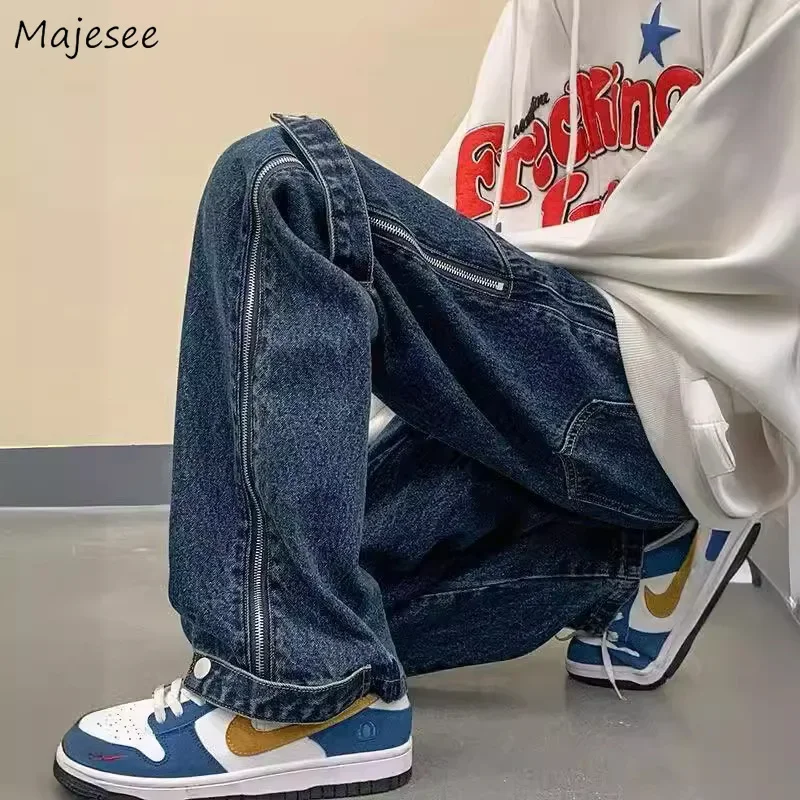 

Cargo Jeans for Men Baggy Vintage Cool Handsome Streetwear Washed Personality All-match Trousers American Style Teens Classic