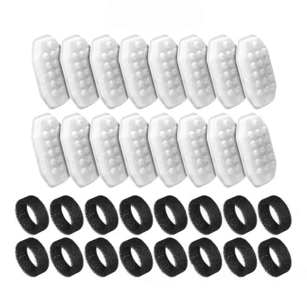 【Newest AT03】16+16PCS Cat Water Fountain Filters & Sponges for 3.2L 108oz Automatic Pet Fountain Dispenser