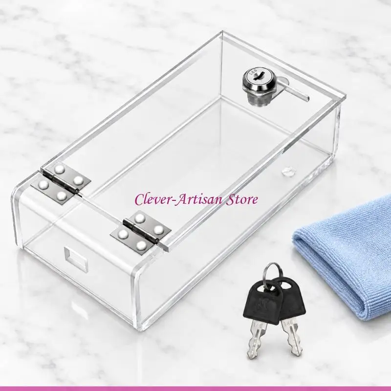 E06B Clear Acrylic Phone Storage Box for Shared Household Tabletop Spaces