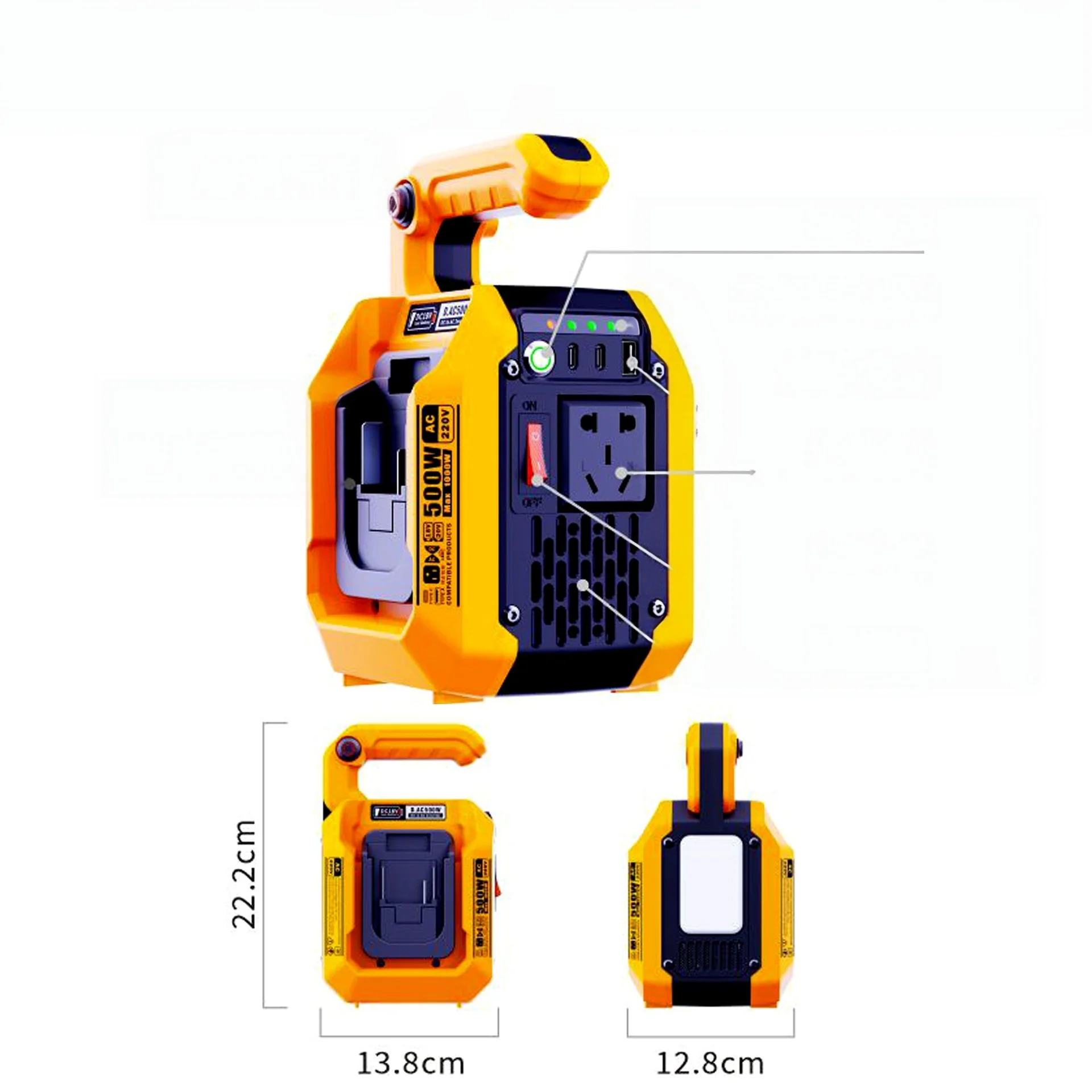 18-21v 500W for 18-21v Portable Mobile 110/220v of Makita De Weiduo Brand