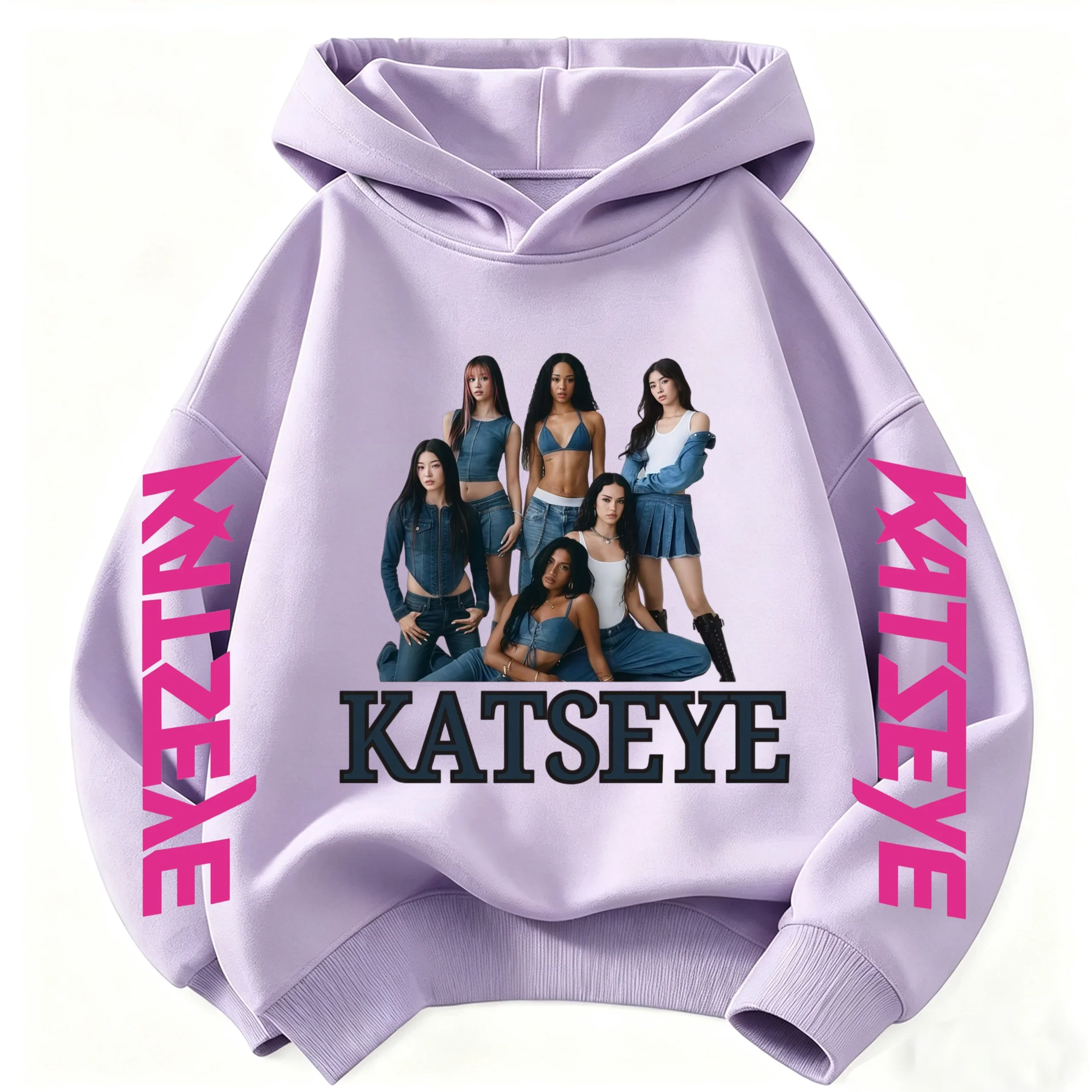 Modischer 2026 Kinder-Hoodie – Katseye Girl Group Grafik-Pullover; Lässiger Retro-Hoodie für Mädchen – Warm & Street-Style – Detail 5