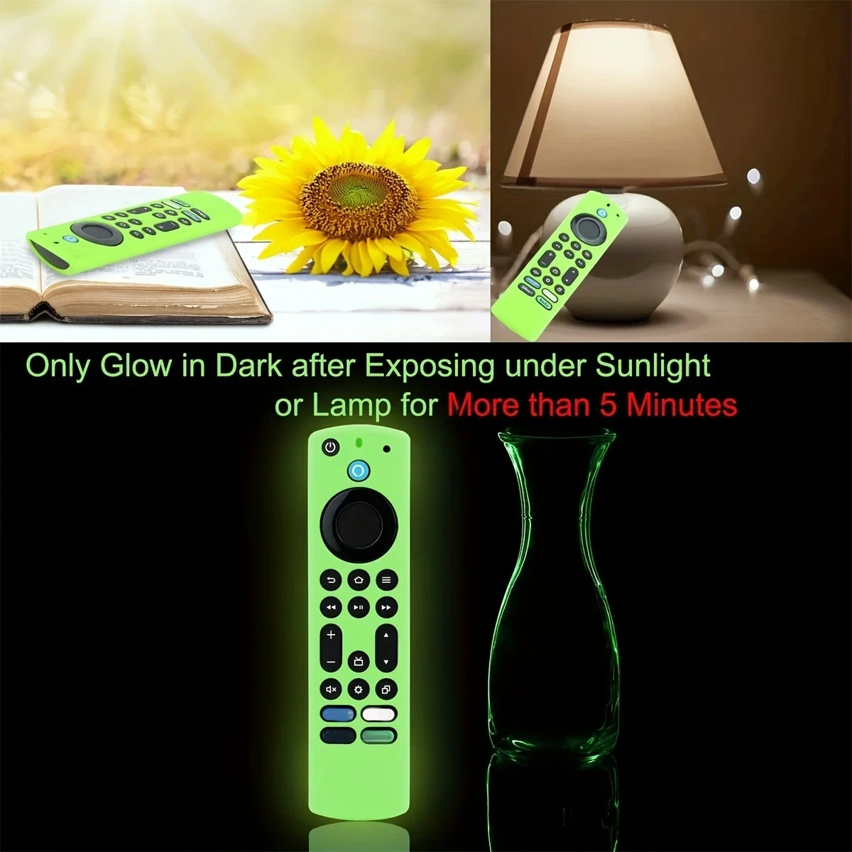  Silicone Remote Case Glow in The Dark for Firetv 4K Max (2nd)/Insignia/Pioneer/Omni (QLED) Series with Lanyard, Lightweight Ant