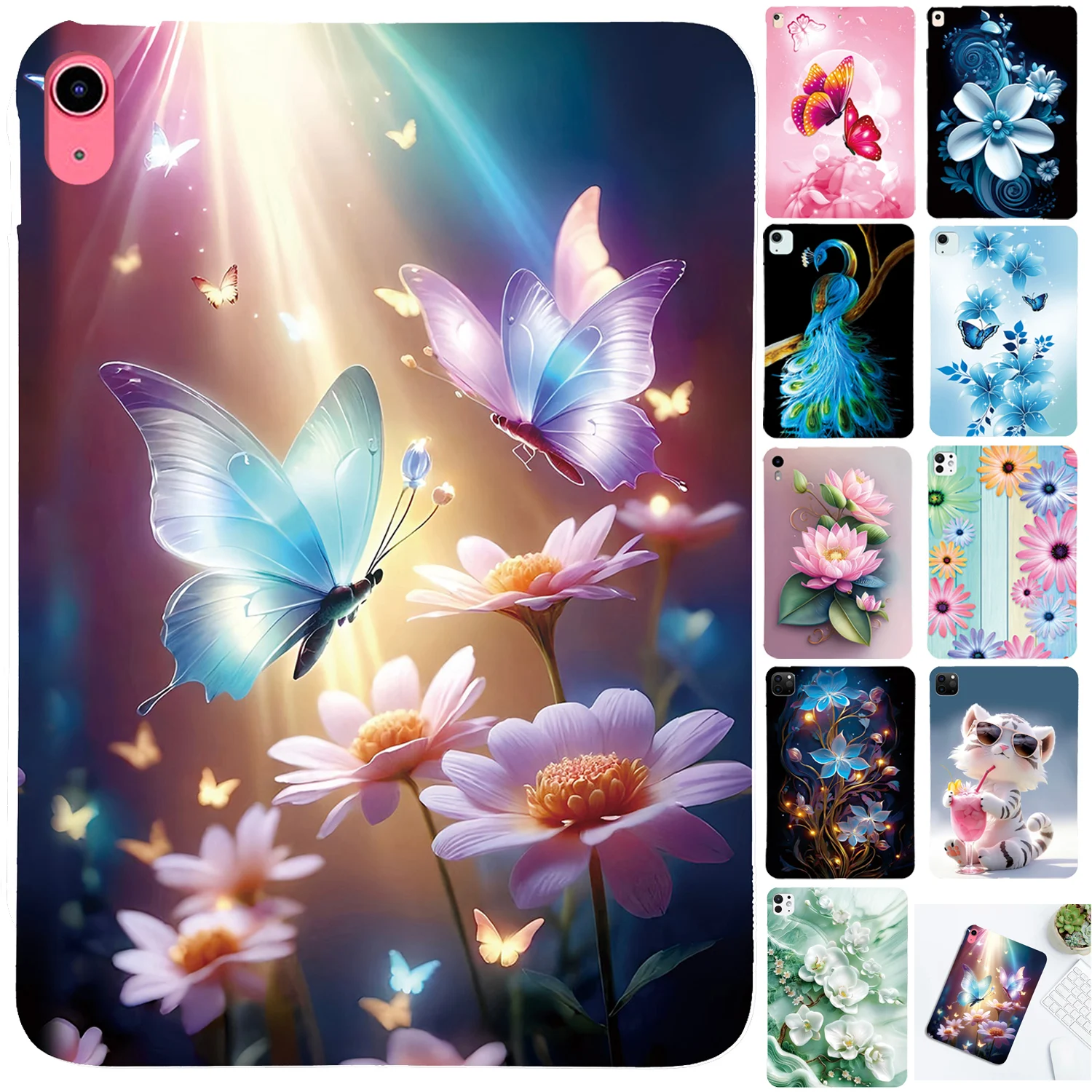 

Silicone Tablet Case For iPad Air 11 13 2025 iPad 5th 6th 7th 8th Gen Case iPad 10.9 11th 2025 Pro 11 2024 TPU Painted Shell