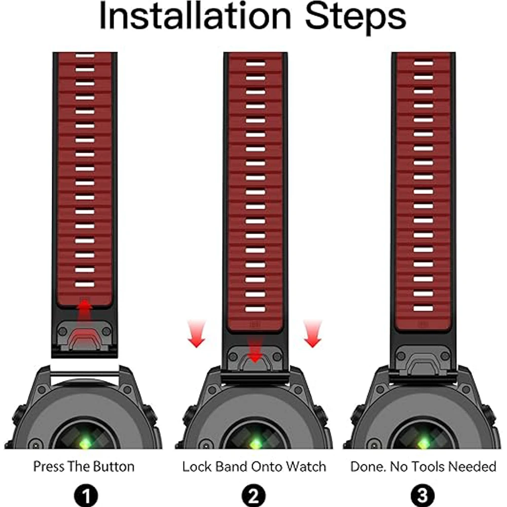 QuickFit سيليكون 22 مللي متر 26 مللي متر حزام ل Garmin Fenix8 E 6 6X Pro 7 7X 5X 5 Plus حزام الساعات Forerunner 970 955 965 Tactix 8 سوار
