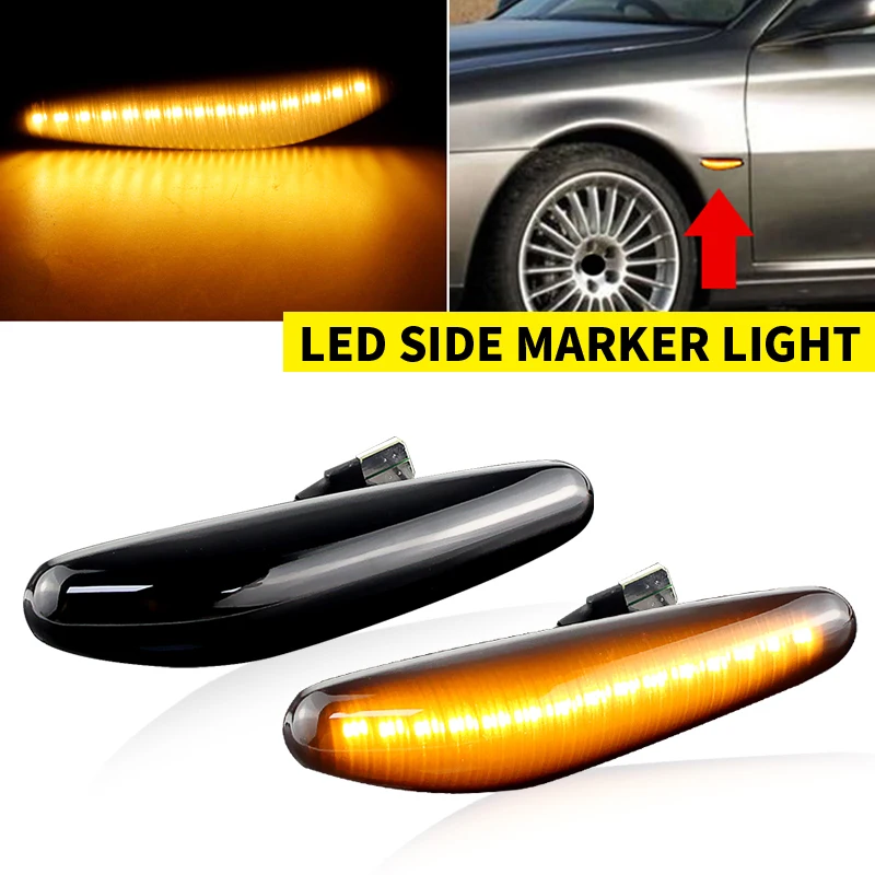 2 stücke gelb Led Seite Marker Blinker Licht Blinker Anzeige Lampt Für Alfa Romeo 166 1998-2007 OEM: 60597300 auto Zubehör