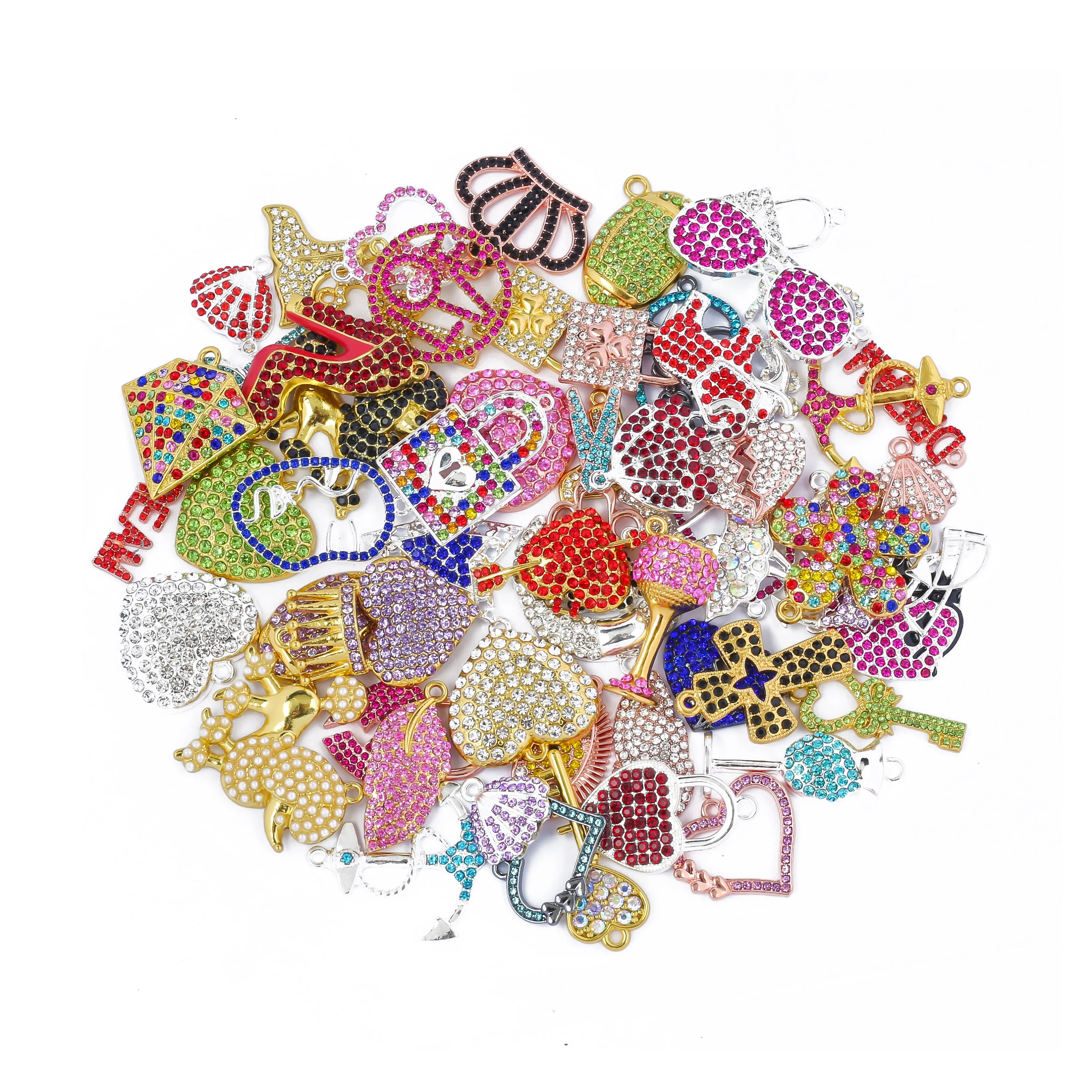 50pcs Mixed Fashion Charms Picked at Random Fit for Women\'s DIY Jewelry Accessories