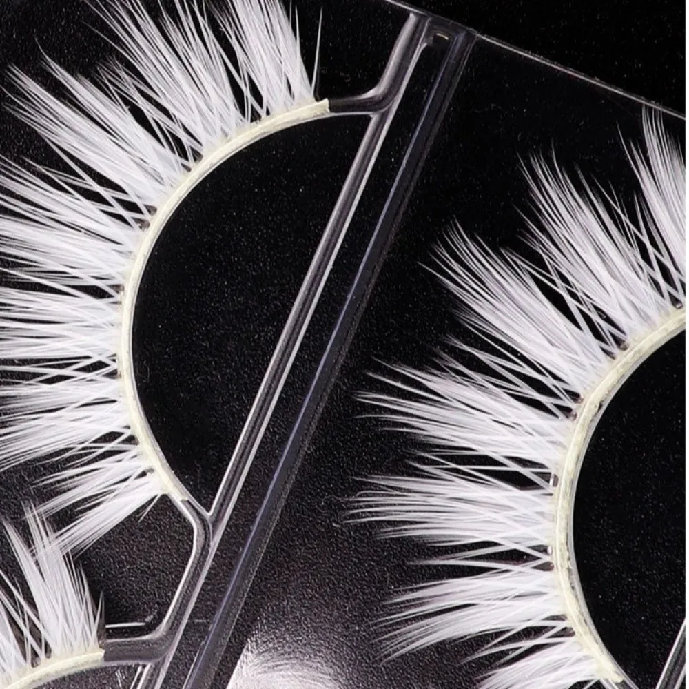 Makeup Tools Cosplay White Feather Lashes DIY Colorable False Eyelashes Extension Lashes stage performance