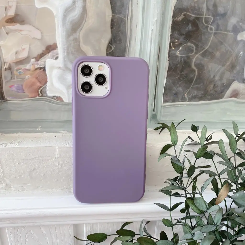 Candy Solid Color Anti Shock Silicone Case For iPhone 13 Pro 14Pro Max 12 Mini i Phone 14 i14 X XR XS 7 8 Plus Luxury Soft Cover