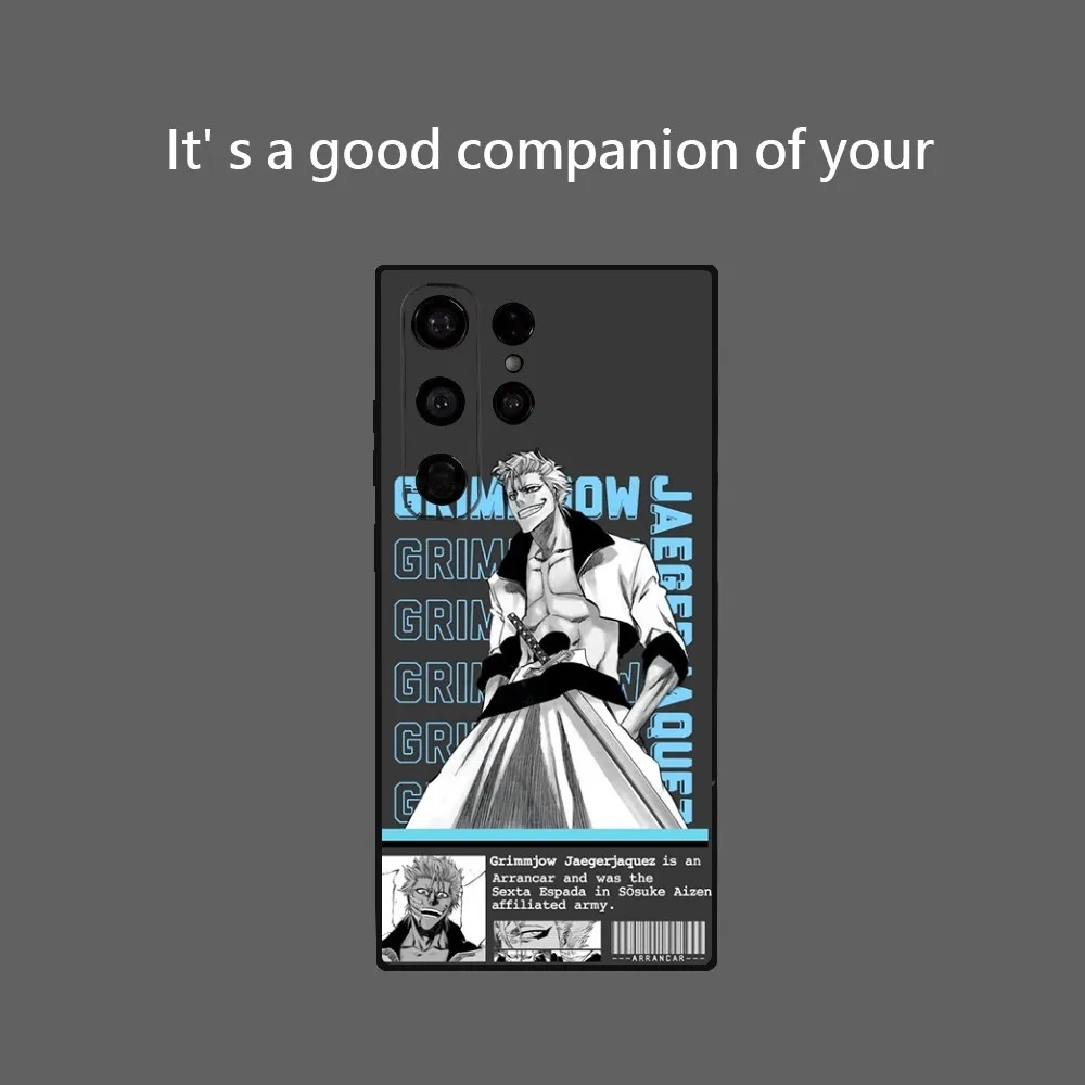 Anime G-Grimmjow J-Jaegerjaquez Phone Case for Samsung Galaxy S24 Ultra S22 S23 Ultra S21 S20 5G Protective Soft Silicone TPU Fu