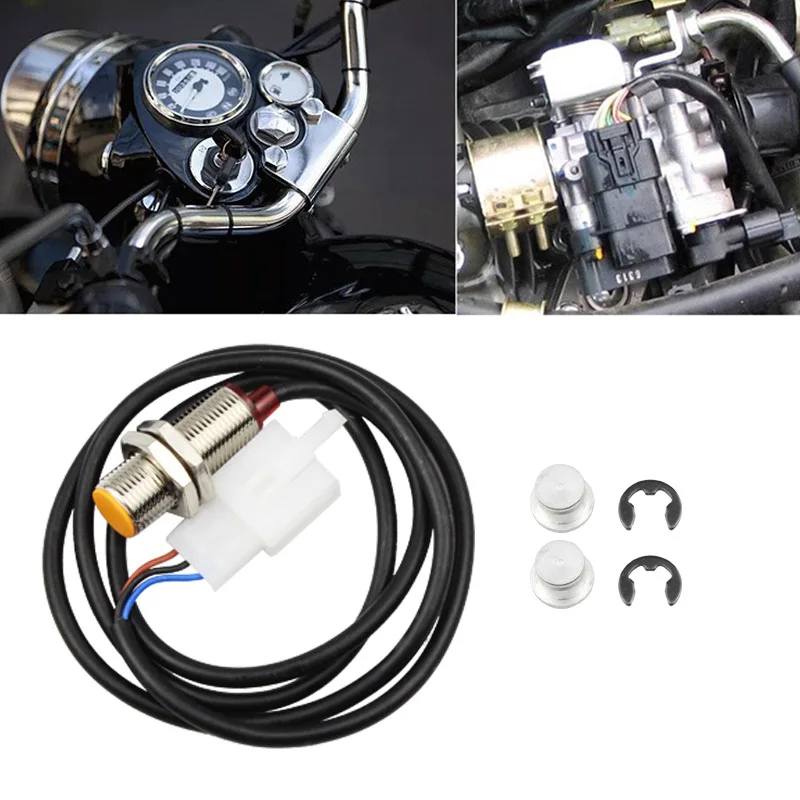 Motorcycle Speedometer Sensor Cable Replacement Kit Universal 12V Digital Odometer Sensor Cable With 2 Magnets