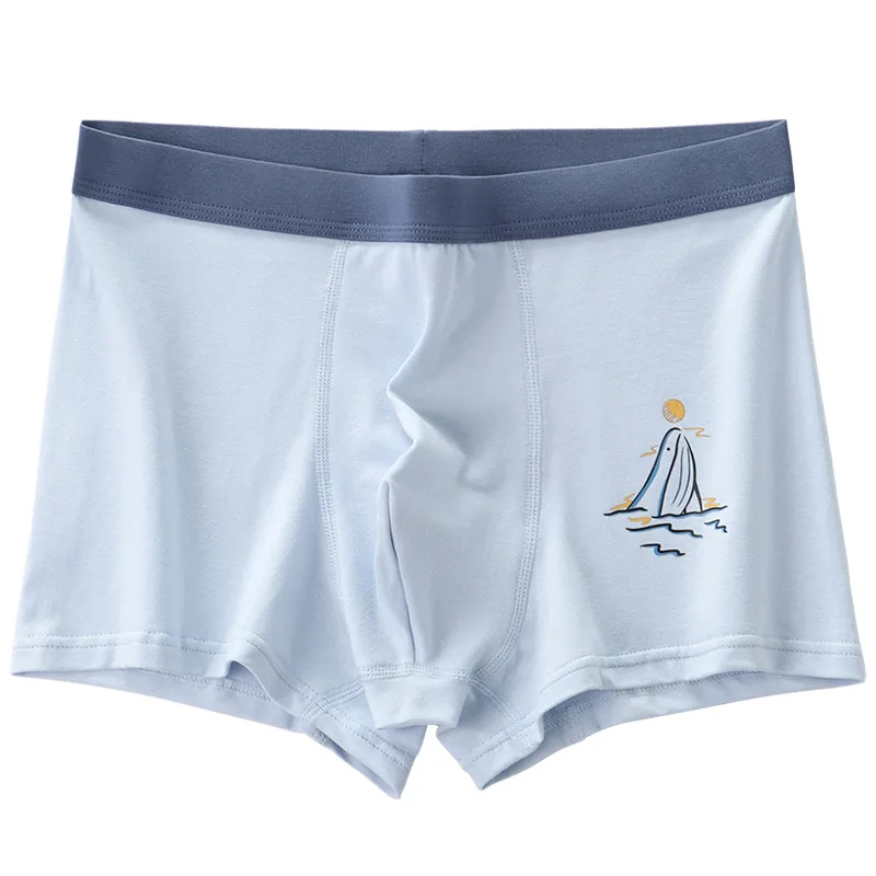 

Comfortable Breathable Cotton Boys Underwear, Junior High School Boys Four Color Boxers