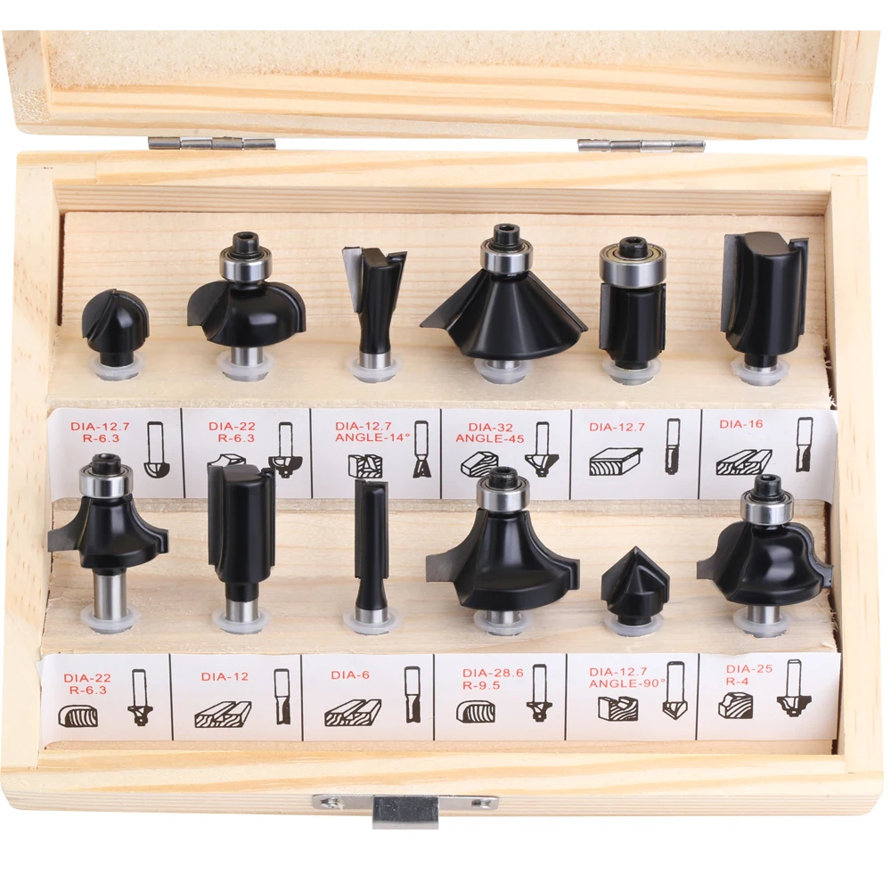 Imagem -02 - Lavie-shank Router Bit Grupo Aparar Reta Fresa Bits de Madeira Carboneto de Tungstênio C06t12bbkw 12 Pcs mm
