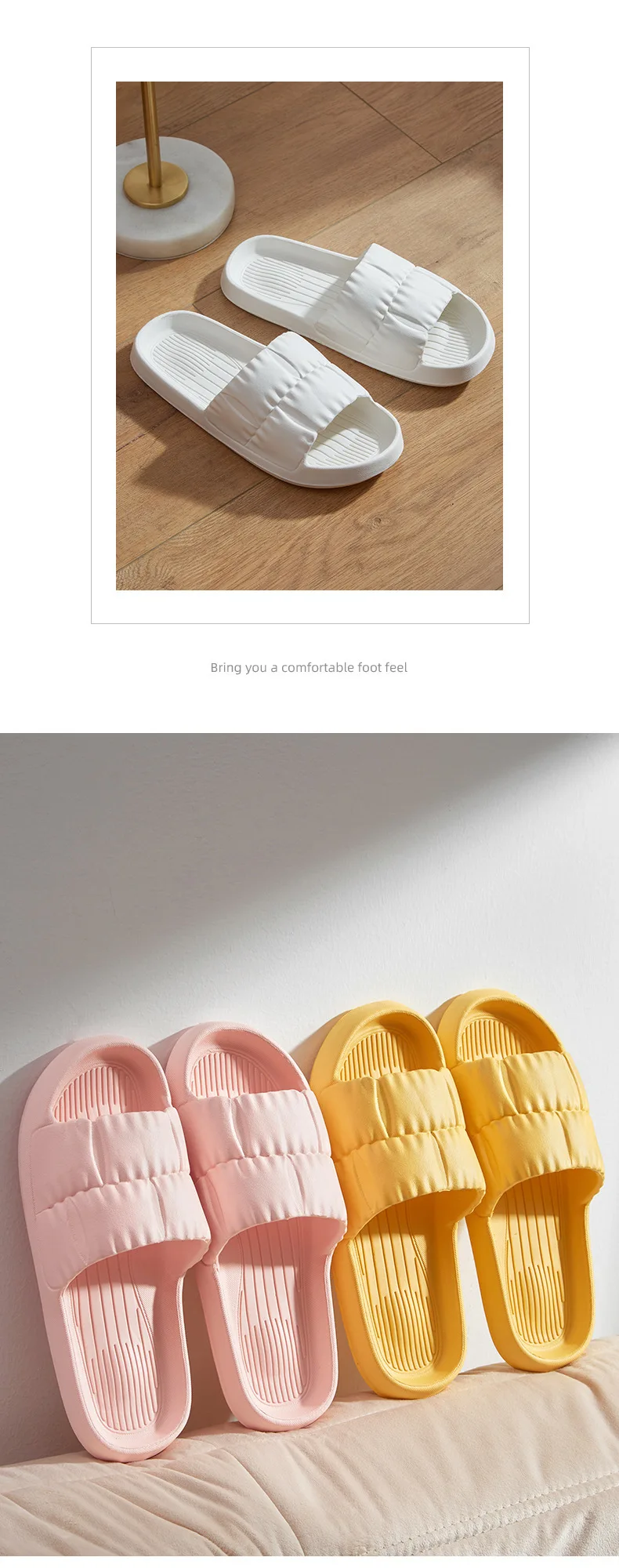 Women's Summer Slippers - Non-Slip Bathroom Sandals for Indoor/Outdoor, Soft Sole Cute House Slides for Couples & Men