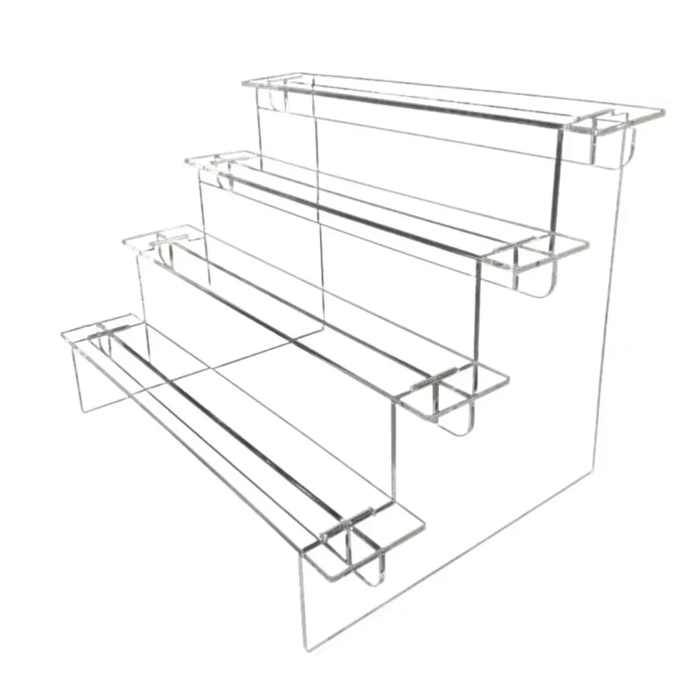 3-5 Tier Acrylic Display Stand Transparent Ladder Display Riser Rack For Cupcake Perfume Jewelry Doll Figures Décor Organizer