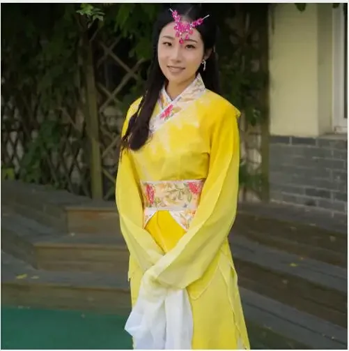 여자 핑크 긴 소매 중국 고전 무용 의상 블루 워터 슬리브 소녀 hanfu 공주 드레스 고대 요정 코스프레