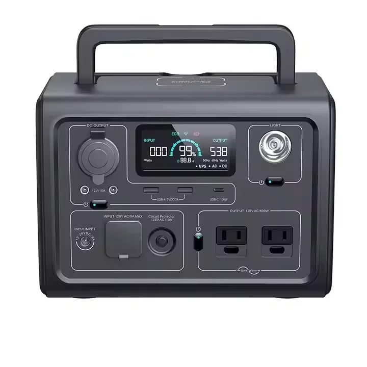 Portable 600W Power Station Solar Generator For Outdoor Camping Featuring 220V AC & USB-C Emergency Backup Battery