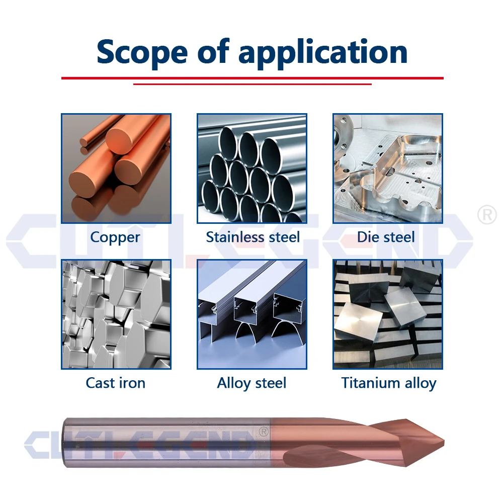 CUTLEGEND CNC Spot Drill Carbide Stub Center Bit 60 90 120 Degree 1-20mm Chamfer Location Prepare Guide Pilot Hole For Steel