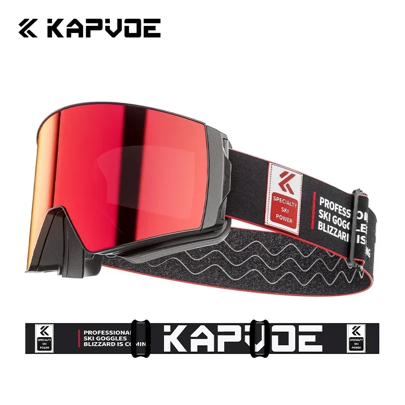 Kapvoe Herren Skibrille Snowboarden Schnee Skifahren Maske für Damen Antibeschlag-Linsen-Set UV400-Schutz Schneemobilbrille Motorrad