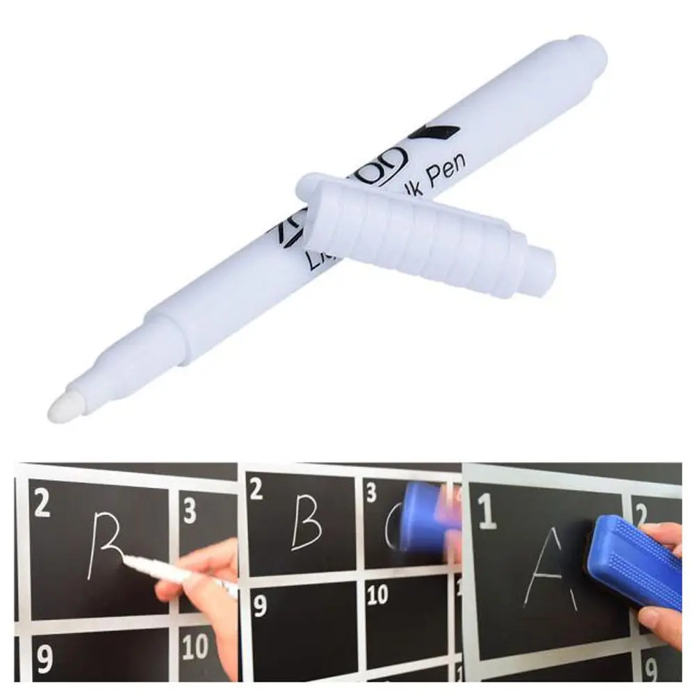 

1pc White Liquid Chalk Erasable Pen Marker For Glass Windows Blackboard Chalkboard Window White Pen