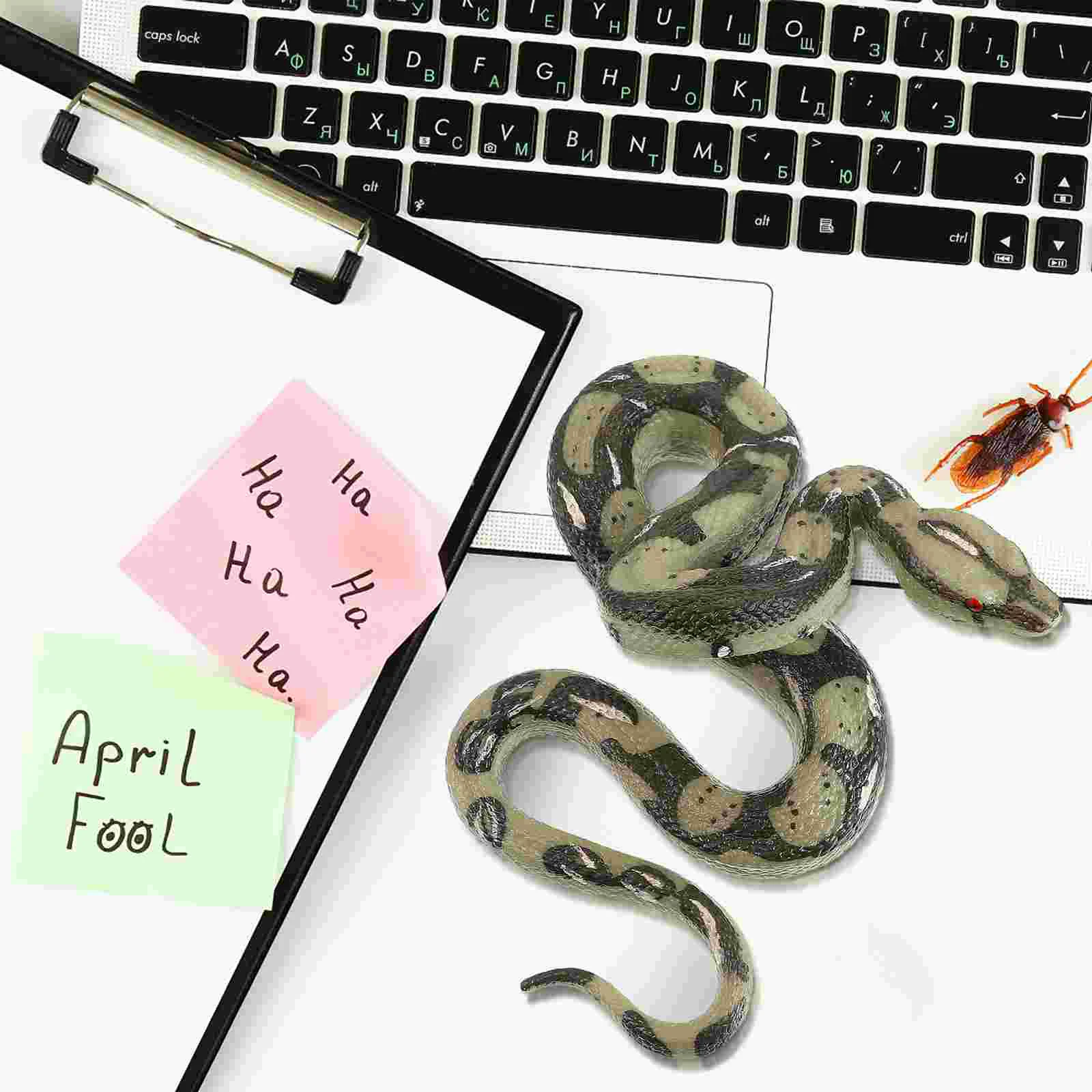 High Simulation Big Realistic Snake Toy Prank Scary Creepy Halloween Trick Decor Lifelike Plastic Reusable Non