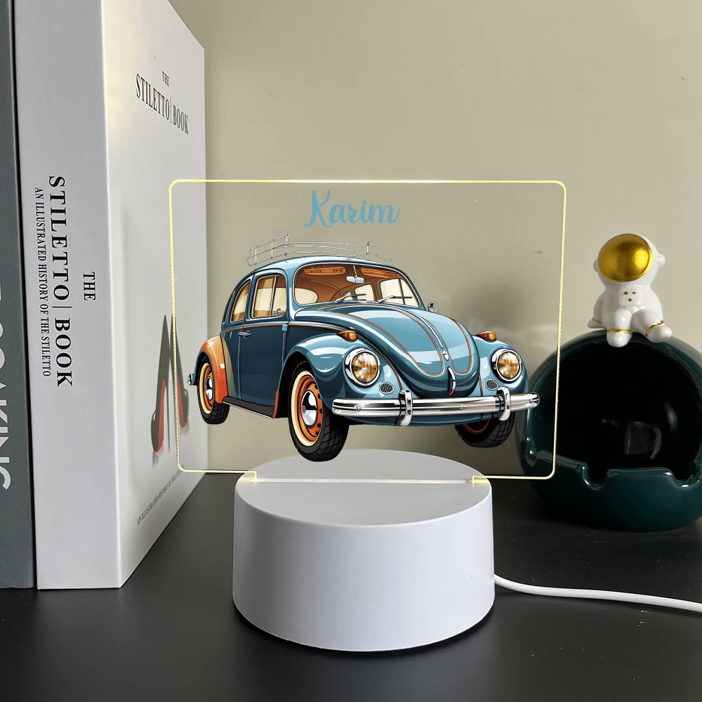 Personalized design and customized light signs car Bedroom bedside ambient light Wedding decoration bridesmaid gifts