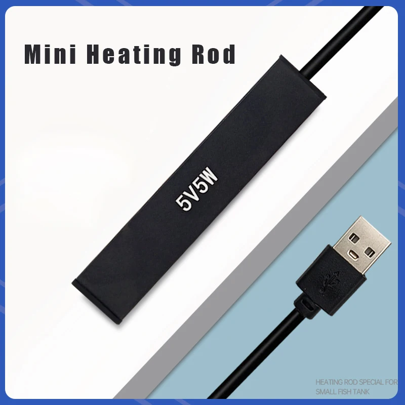 10W/5W USB Mini Aquarium Heating Rod for Small Fish Tank Constant Temperature Aquarium Heater Submersible Thermostat Heater