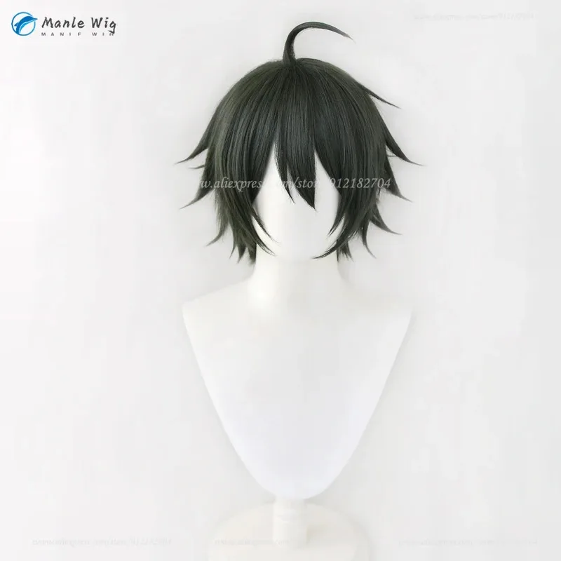 

vivi 2025 Anime Yamaguchi Tadashi Cosplay Wig 30cm Short Dark Green Scalp Heat Resistant Synthetic Wigs Halloween P