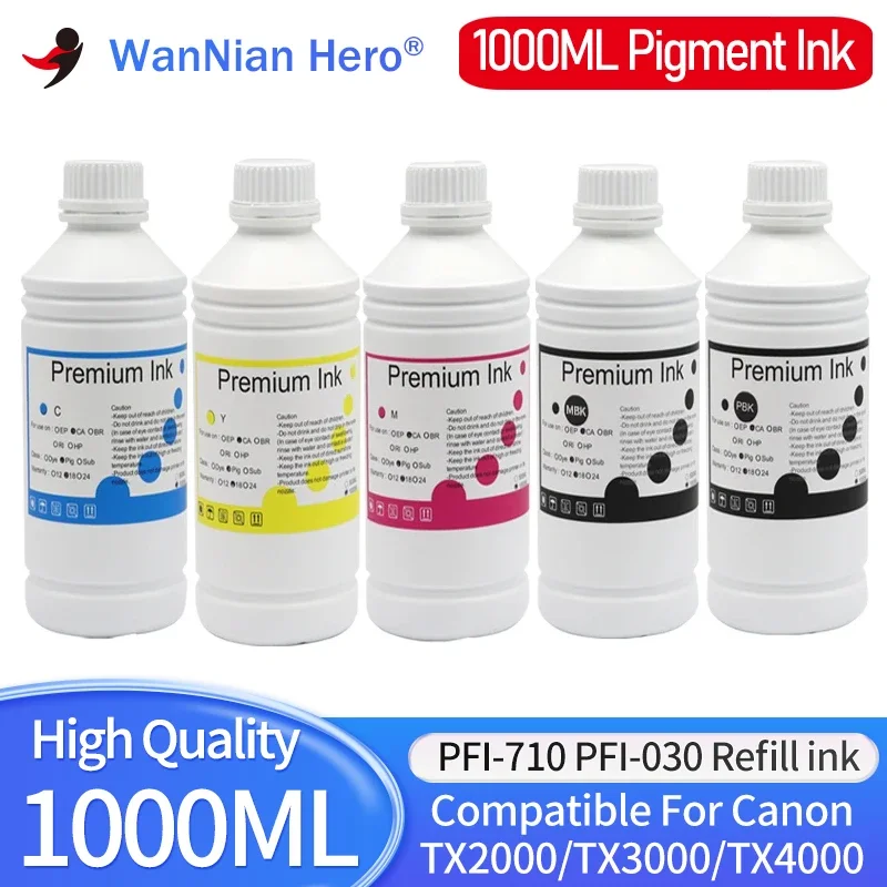 

1000ML Pigment Ink Refill ink for Canon image PROGRAF TX-2000 TX-3000 TX-4000 PFI-110 PFI-310 TA20 TA30 PFI-710 PFI-030 Printer