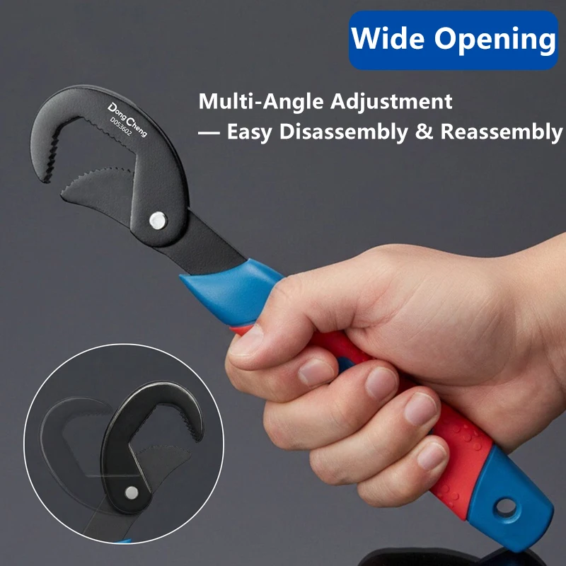 6-22mm 22-32mm Triple Grip Wrench 3-Sided Electroplated Black Anti-Rust Multi-Function Spanner Hand Tool Auto Bike Pipe Repair