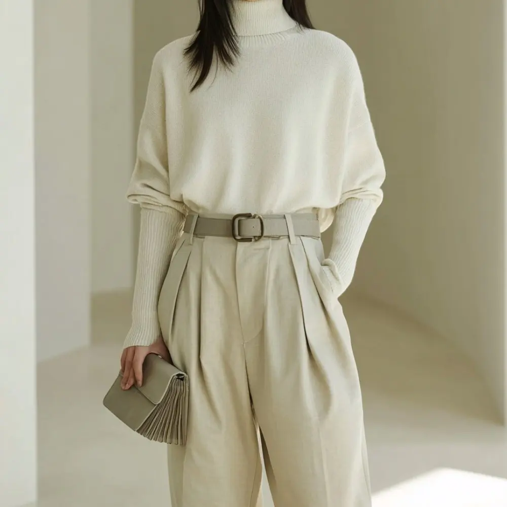 

Свободный свитер с длинными рукавами и круглым вырезом, осень-зима, повседневная одежда, женский трикотаж с прямыми рукавами, модный стиль