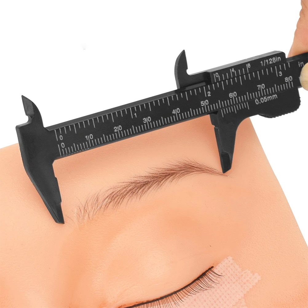 

Eyebrow Measuring Ruler Professional Plastic Caliper for Accurate Eyebrow Length Measurement Double Scale Sliding Tool Portable
